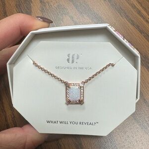 BP Rose Gold Necklace with lab-created opal Pendant